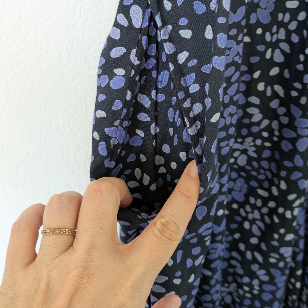 Mud Pie Abstract Pebble Halter‎ Jumpsuit Womens S/M Blue Purple Wide Leg Pockets - Picture 9 of 10